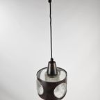 Vintage Hanglamp Uit Denemarken Koper En Glas thumbnail 10