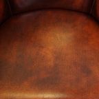 Set Van 4 Engelse Rundleren Eetkamerstoelen/ Tubchairs In Een Luxe Rode Chesterfield Kleur thumbnail 10