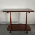 Vintage Houten Plantentafel Trolley Op Wieltjes (Twee Laags) thumbnail 13
