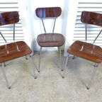 Prachtige Set Van 4 Vintage Retro Formica Stoelen thumbnail 14