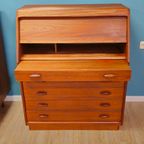 Vintage dyrlund Deense Secretaire Bureau Kast Ladekast thumbnail 13