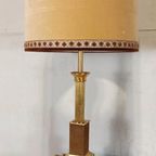 Set Van 2 Grote Vintage Klasiek Messing Tafellampen thumbnail 12