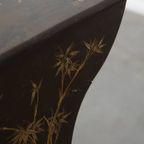 Tijdloze En Elegante Set Van 2 Vintage Japans Lakwerk Bijzettafeltjes thumbnail 11