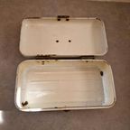 Vintage Witte Emaille Brooddoos Broodtrommel Bak thumbnail 4