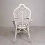 Vintage Bamboe, Rotan Fauteuil Met Armleuningen, Jaren 50 thumbnail 8