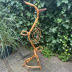 Rotan Plantenstandaard In De Vorm Van Slang , Jaren 60 thumbnail 4