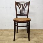 Antieke Art Nouveau Weense Jakob En Josef Kohn Stoel (thonet Stijl) Antique Webbing Chair thumbnail 10