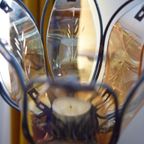 Grote Vintage Lotusbloem Waxinelichthouder Bewerkt Rookglas thumbnail 4