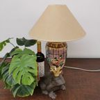 Vintage Authentieke Chinese Vaaslamp, Schemerlamp Tafellamp Porselein thumbnail 3