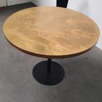 Messing Gepatineerde Tafel Rond Wabi Sabi Gietijzer Voet Pedrali thumbnail 9