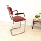 Vintage Stoel Industrieel Gispen Stijl Eetkamerstoel Chroom thumbnail 5
