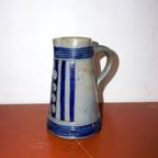 Vintage German Salt-Glazed  Stoneware Jug * Rustic Blue And Gray Stein Pitcher * Vase* 22Cm thumbnail 2