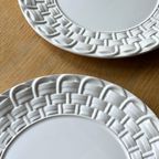 Vintage Portugese White Basket Weave Plate thumbnail 5