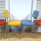 Prachtige Set Van 4 Kleurrijke Vintage Retro Stoelen thumbnail 7