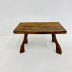 Brutalist Solid Wooden Side Table , 1970’S thumbnail 2