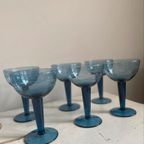 Vintage Cocktail Glazen - Blauw/Petrol Kleur - Set Van 6 thumbnail 10