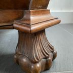 Antieke Hollandse Wortelnoten Buik Secretaire / Klepbureau thumbnail 2