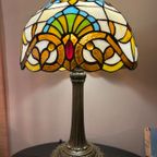 2 Stuks Art Nouveau Tiffany Stijl Tafellampje Glas In Lood Groot thumbnail 2