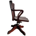 Vintage Houten Amerikaanse Bureaustoel / Desk Chair thumbnail 3
