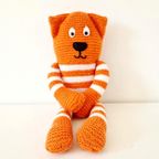 Retro Oranje Gebreide Kat Poes thumbnail 4