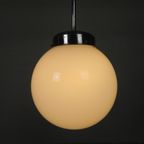 Art Deco Hanglamp Met Witte Bol, Jaren 30 thumbnail 7