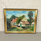 A. Dugardyn - Schilderij - Vissershuisje Oostduinkerke thumbnail 2