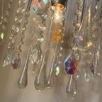 Opaline Kroonluchter Vintage Met Murano Pegels Teardrop thumbnail 7