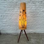 Vintage Vloerlamp - Teak Driepoot Voet - Droogbloemen Uniek thumbnail 6
