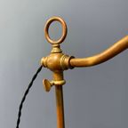 Staande Messing Piano Lamp Met Holophane Glazen Kapje thumbnail 14
