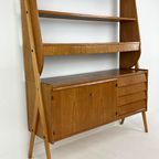 Zweedse Vintage Teak Fineren Boekenkast thumbnail 16