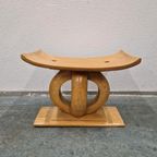 Vintage Ashanti Kruk Afrikaans Houtsnijwerk Krukje thumbnail 3