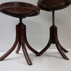 Set Van 2 Industriele Vintage Draaikrukken In Thonet Stijl, Begin 1900 thumbnail 6
