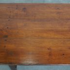 Tijdloze Antieke Engelse Pinewood Eettafel Voor 6 Tot 8 Met Een Eiken Onderstel thumbnail 7