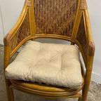 4 Rotan Webbing Bamboo Diner Stoelen , 1980s thumbnail 8