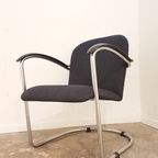 Vintage Bauhaus Armchair By W.H. Gispen For Gispen, 1930S | Re-Upholstered thumbnail 8