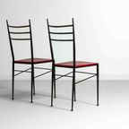 Elegante Vintage Set Van 4 Mid-Century Italiaanse Eetkamerstoelen thumbnail 8