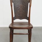 Originele Antieke Jacob En Josef Kohn Thonet Stoel Uit Begin 20e Eeuw Met Mooi Snijwerk thumbnail 2