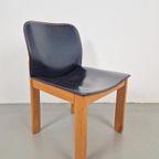 Set 4 Zwart Leer Eetkamerstoelen Afra & Tobia Scarpa '70 thumbnail 12