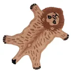 Vloerkleed Leeuw 60x90 Cm Bruin Wol - Clayre En Eef - Dieren Tapijt thumbnail 2