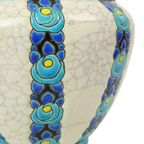 Polychrome Bloempot Vaas Catteau Boch Keramis Art Deco Ca. 1922 thumbnail 13