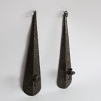 Arts And Crafts Hammered Metal Candle Sticks, The Netherlands 1910S thumbnail 2