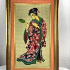 Vintage Geborduurde Geisha thumbnail 2