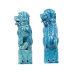 Groot Koppel Foo Dogs Tempelleeuwen Turquoise Keramiek 25cm thumbnail 5