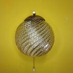 Wandlamp Met Glazenbol En Messing Armatuur, Jaren 70 thumbnail 4