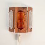 Scandinavische Teak En Glazen Wandlamp "Facette" Van A-Belysning, Zweden Jaren 60 thumbnail 3