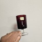 Vintage Luminarc Cavalier Glazen Ruby Red (6X) thumbnail 3