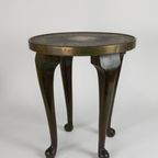 Rooktafel Met Bewerkte Koperen Bovenplaat - Ca. 1920 thumbnail 8