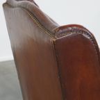 Zeer Statige, Luxe Fauteuil Gemaakt Van Schapenleer Met Een Hoge Rug thumbnail 13