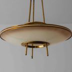 Mid-century Italiaanse Luster In Glas En Messing Van Fontana Arte thumbnail 4