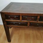 Grote Antieke Vintage Ladekast, Sidetable Muurtafel, Toonbank thumbnail 16